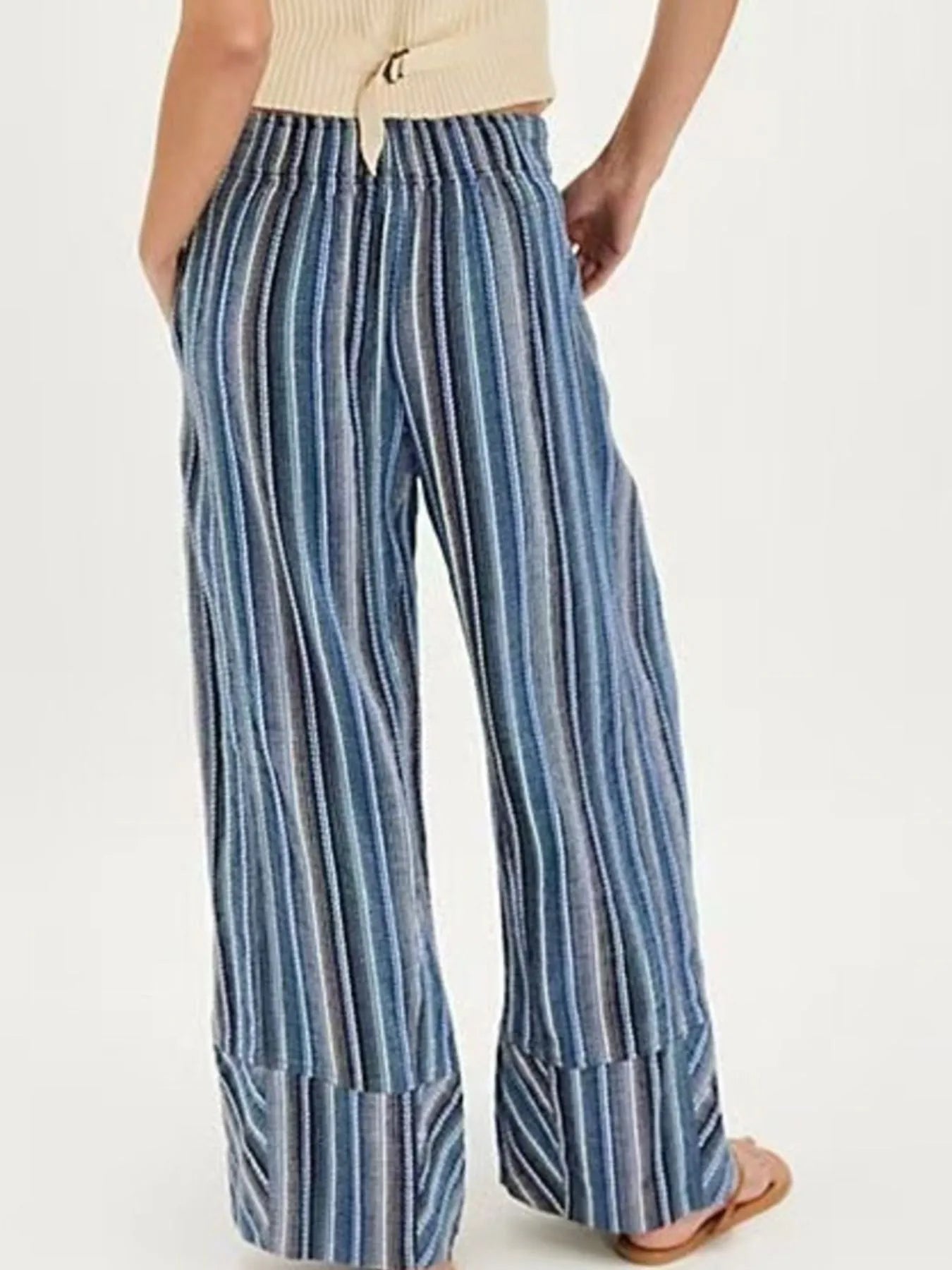 Striped Wide Leg Pants - Tigbul's Variety Fashion Shop