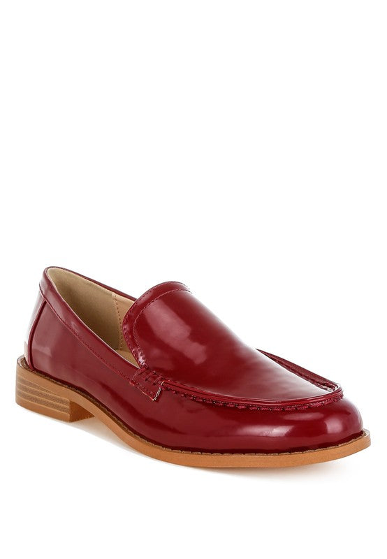 Corleone Pleather Stacked Heel Loafers - Tigbul's Variety Fashion Shop