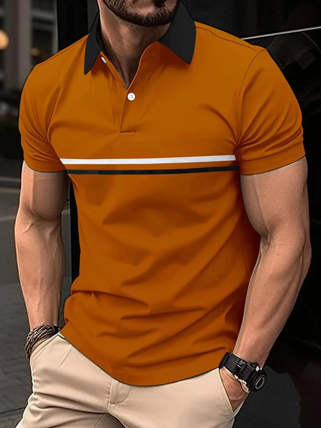Men's Full Size Collared Neck Short Sleeve Polo Plus Size - Tigbul's Variety Fashion Shop