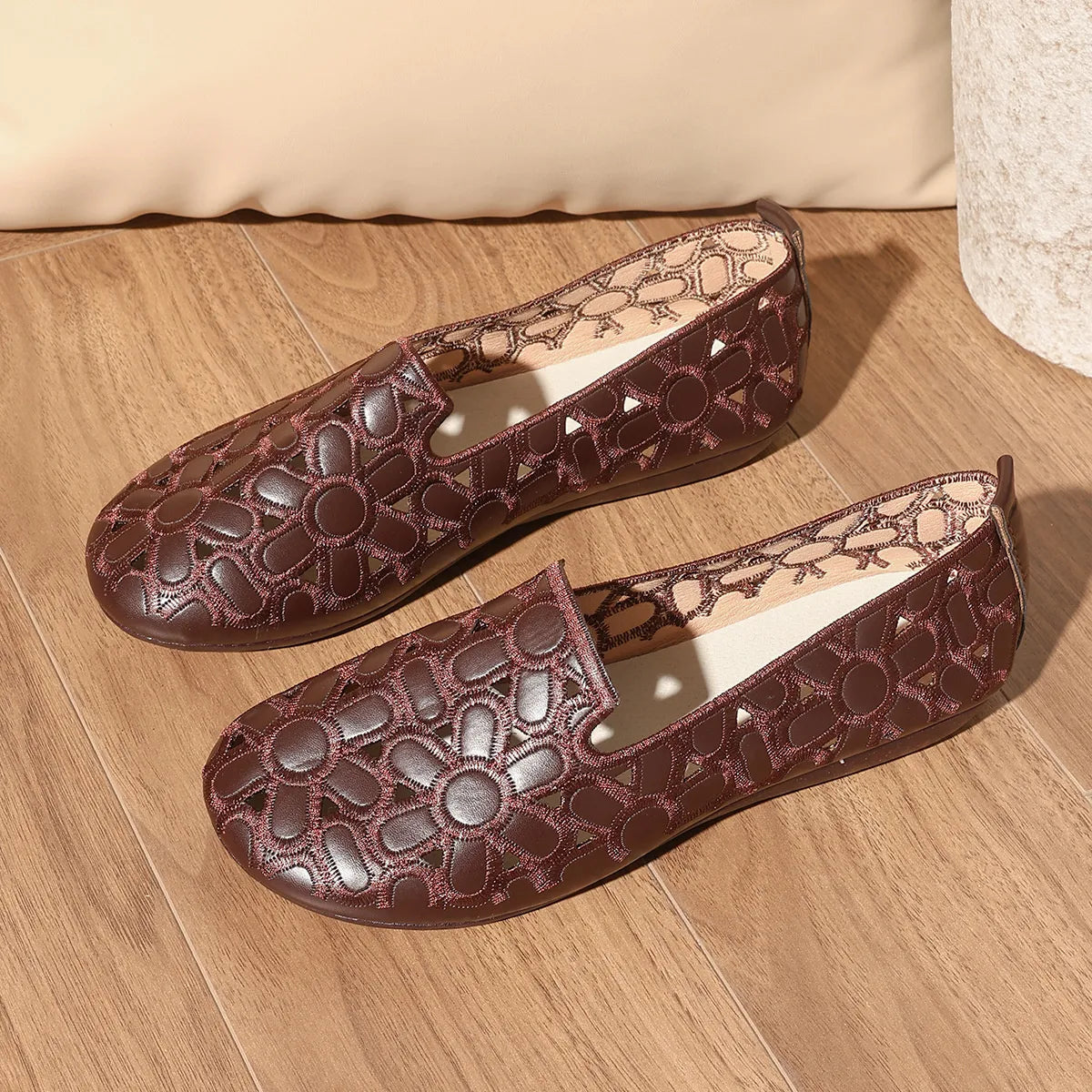 Cutout Round Toe Slip-Ons - Tigbul's Variety Fashion Shop