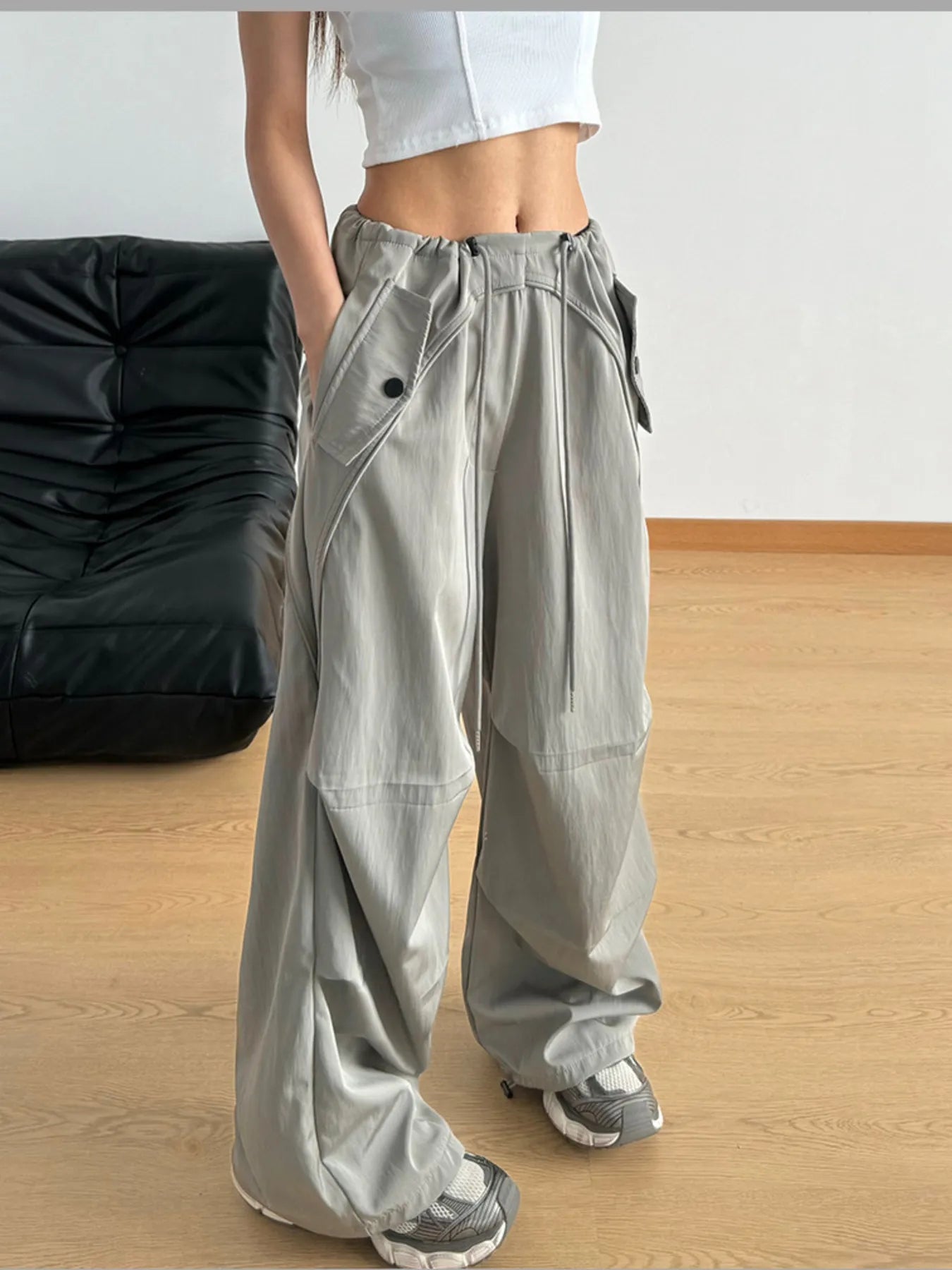 Wide Leg Drawstring Pants - Tigbul's Variety Fashion Shop