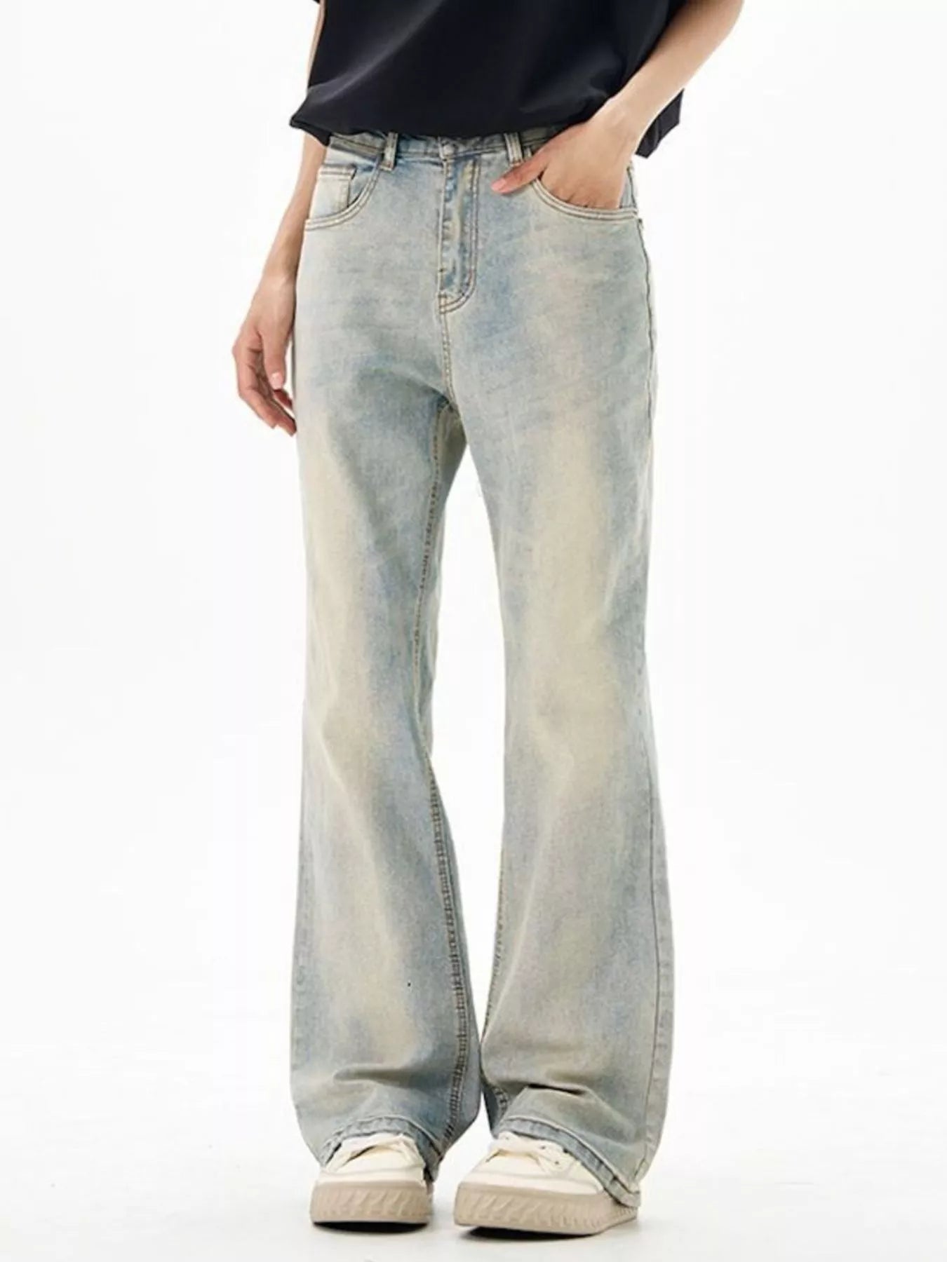 Men's Wash Flare Jeans - Tigbul's Variety Fashion Shop