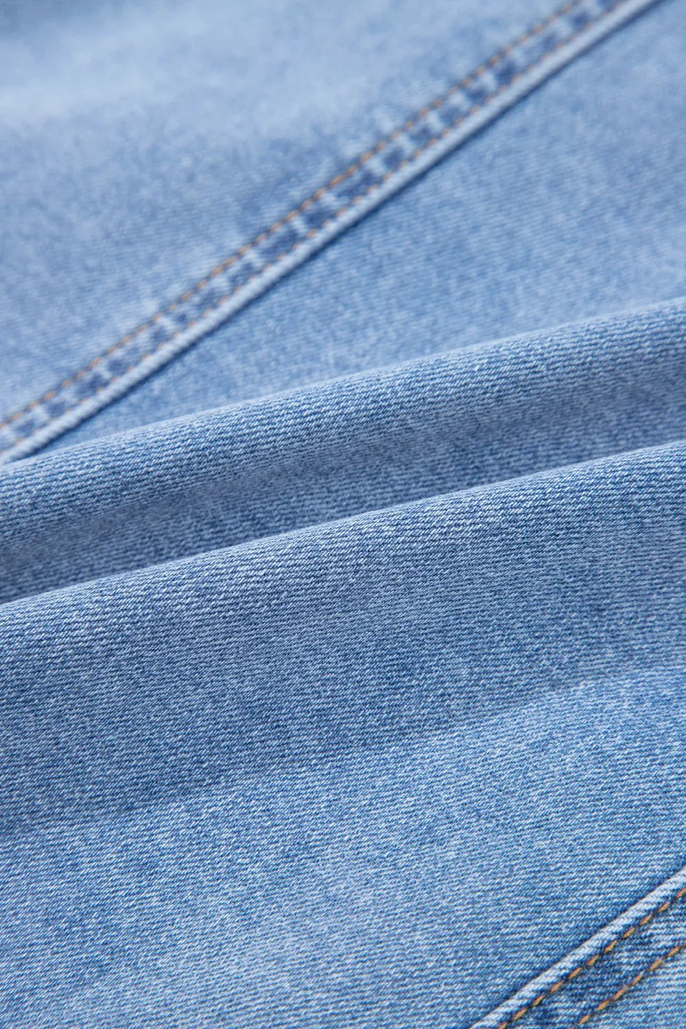 Light Blue Square Neck Wide Strap Denim Dress - Tigbul's Variety Fashion Shop
