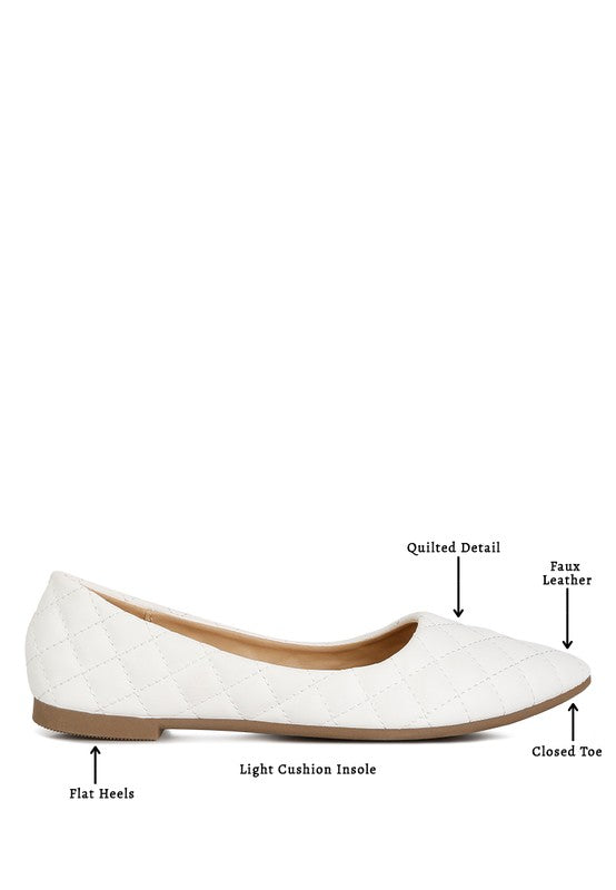 Rikhani Quilted Detail Ballet Flats - Tigbul's Variety Fashion Shop