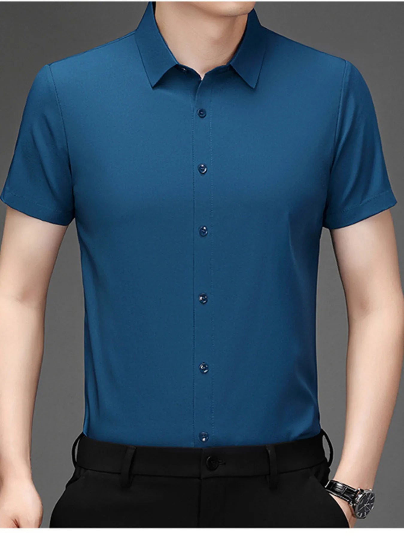 Men's Plus Size Button Up Short Sleeve Shirt - Tigbul's Variety Fashion Shop