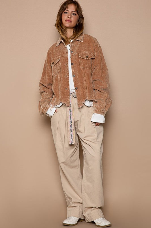 Oversized ribbed shacket - Tigbul's Variety Fashion Shop