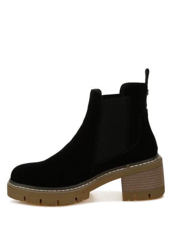 Vostok Suede Chunky Chelsea Boots - Tigbul's Variety Fashion Shop