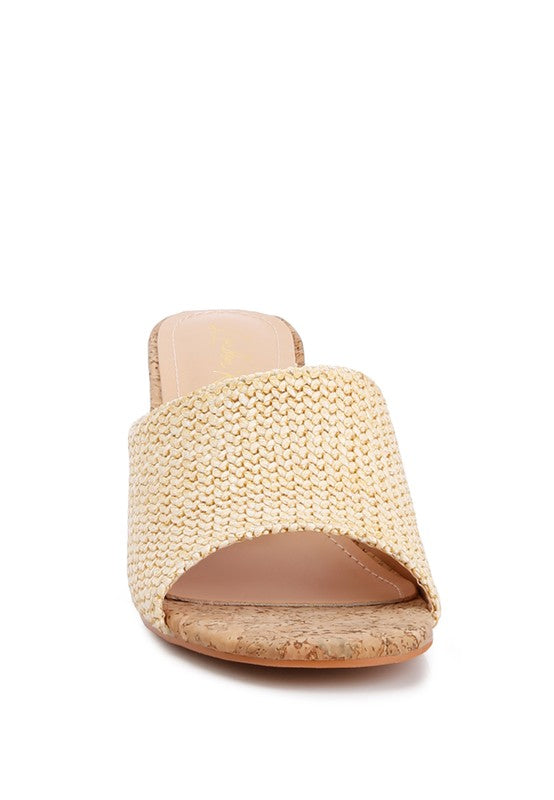 Addie Raffia Slip On Sandals - Tigbul's Variety Fashion Shop
