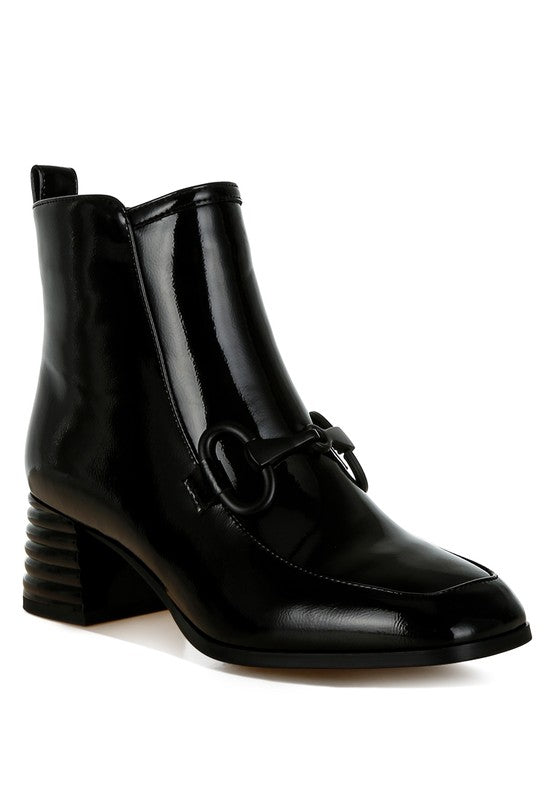 Algol Textured Block Heel Ankle Boots - Tigbul's Variety Fashion Shop