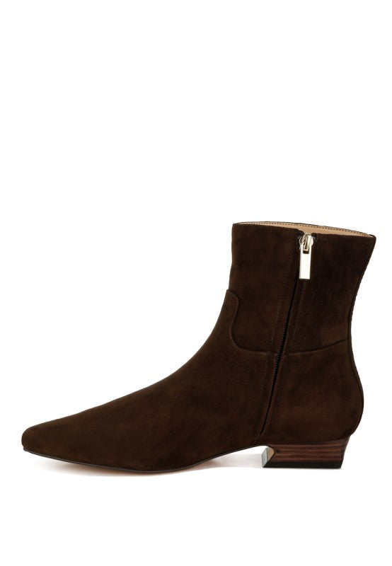 Hakra Flared Heel Suede Boots - Tigbul's Variety Fashion Shop