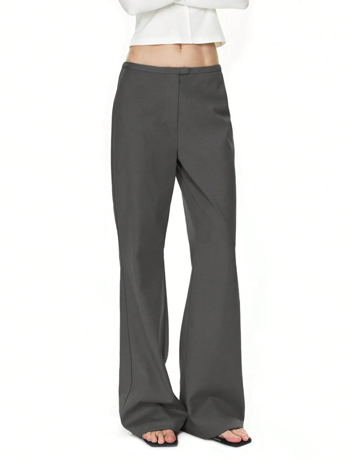 High Waist Flare Leg Trousers - Tigbul's Variety Fashion Shop