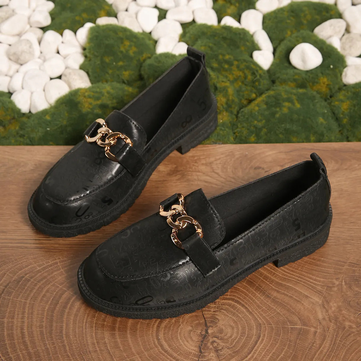 Round Toe Block Heels Loafers - Tigbul's Variety Fashion Shop
