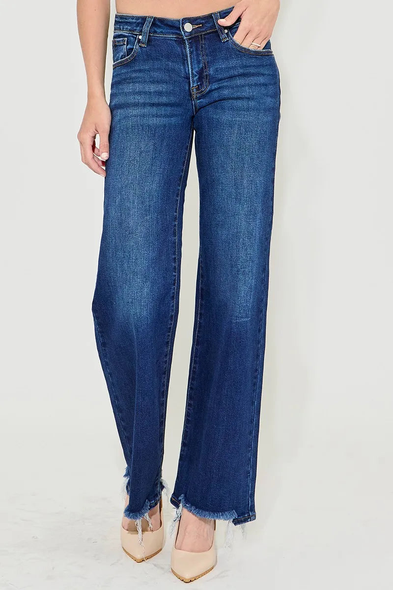 RISEN Full Size Low Rise Wide Leg Jeans Plus Size - Tigbul's Variety Fashion Shop