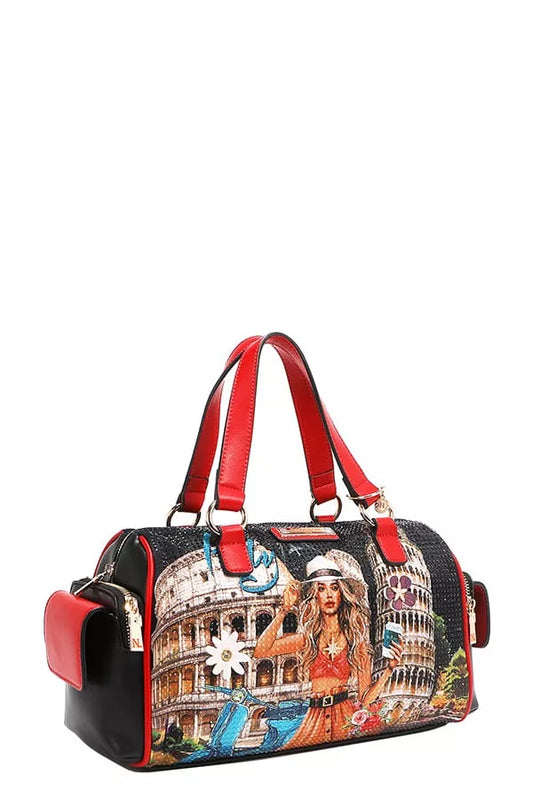 Nicole Lee USA Martha Travels Italy Wide Handbag with Rhinestones - Tigbul's Variety Fashion Shop