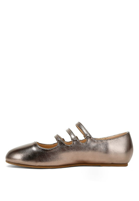 Macarina Triple Strap Mary Jane Ballerinas - Tigbul's Variety Fashion Shop
