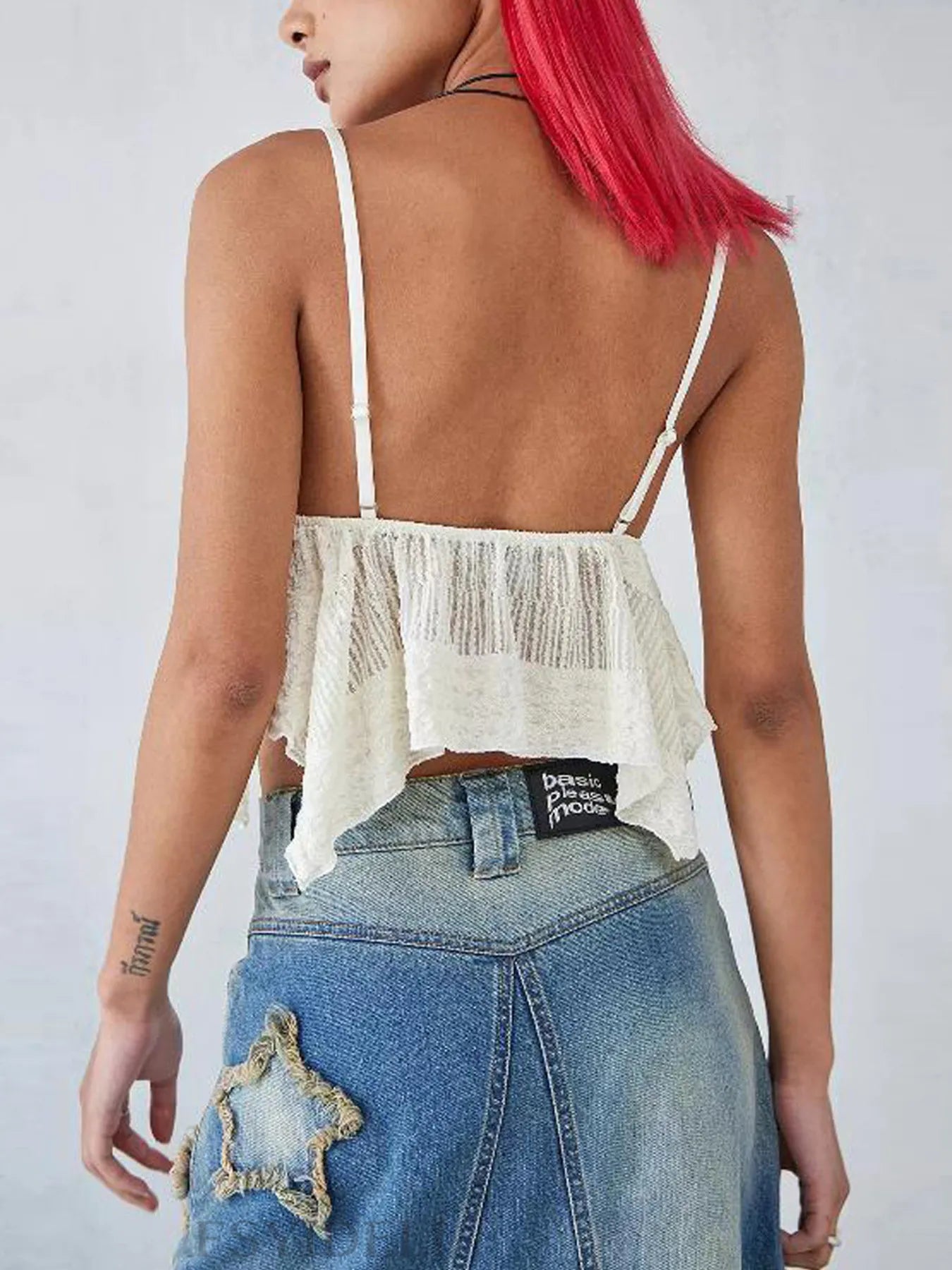 V-Neck Peplum Cami Top - Tigbul's Variety Fashion Shop