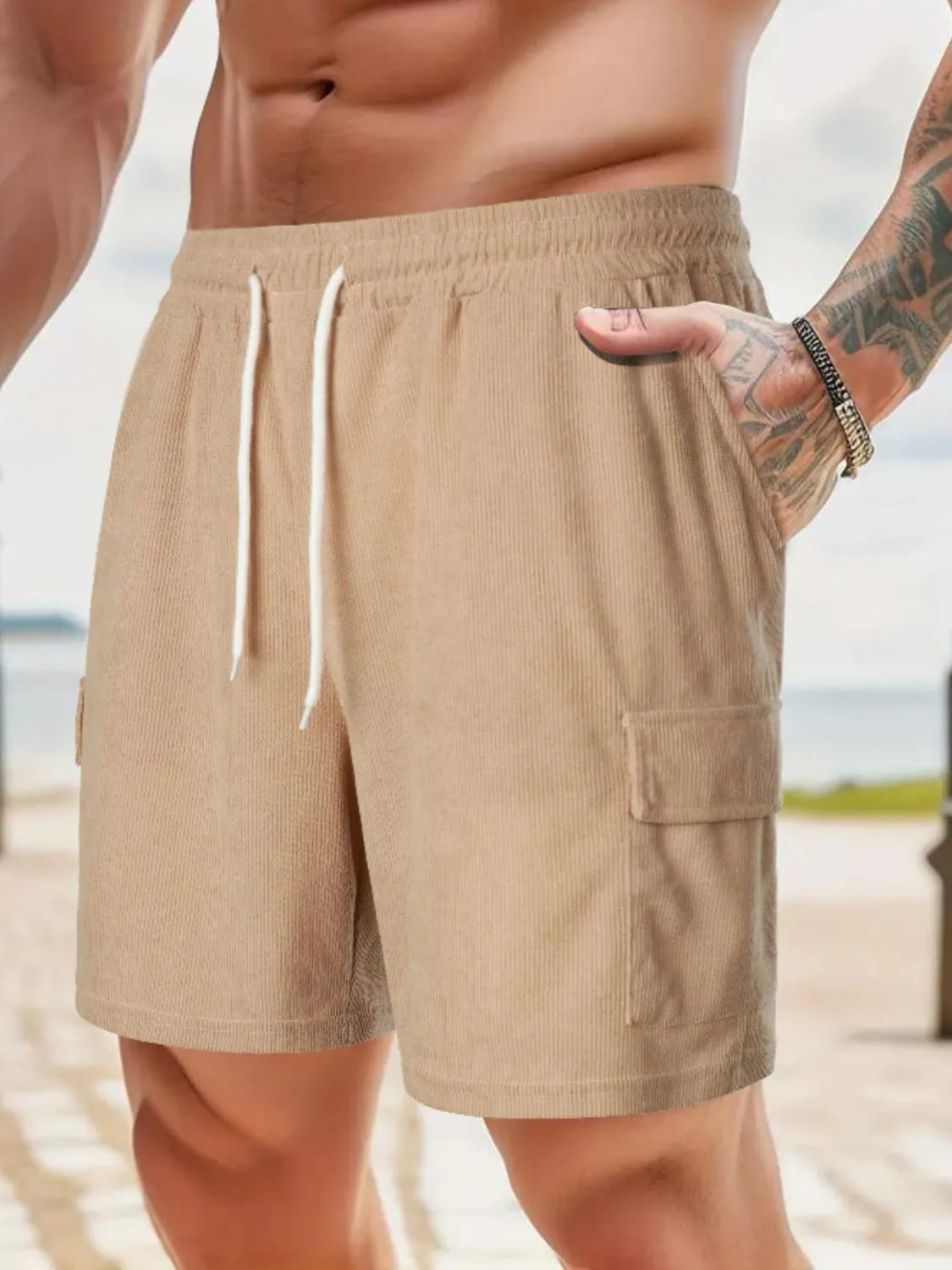 Men's Drawstring Shorts with Pockets - Tigbul's Variety Fashion Shop