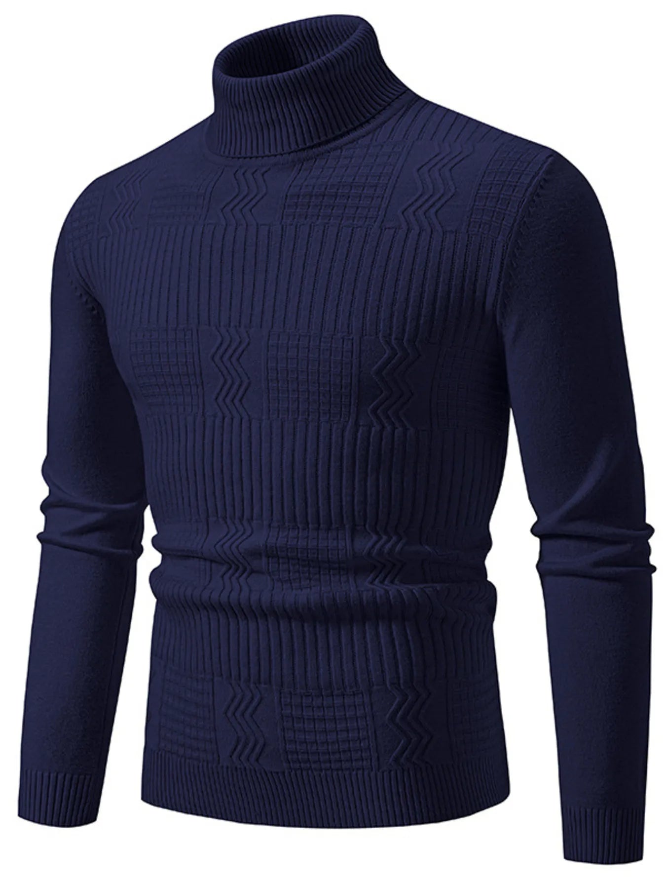 Men's Turtleneck Long Sleeve Sweater - Tigbul's Variety Fashion Shop