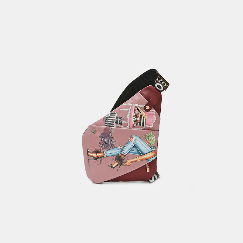 Vegan Leather Printed Crossbody Bag - Tigbul's Variety Fashion Shop