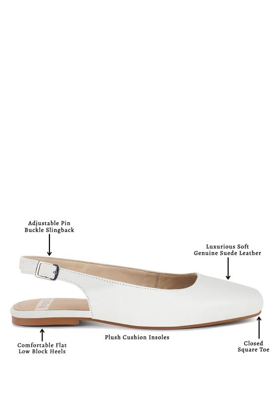 Sozani Real Soft Leather Slingback Flats - Tigbul's Variety Fashion Shop