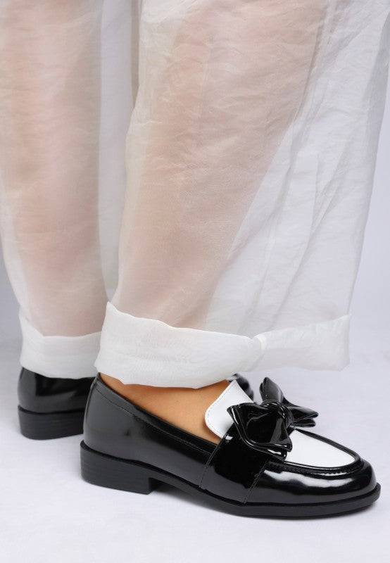 Araminta Classic Chunky Bow Loafers - Tigbul's Variety Fashion Shop