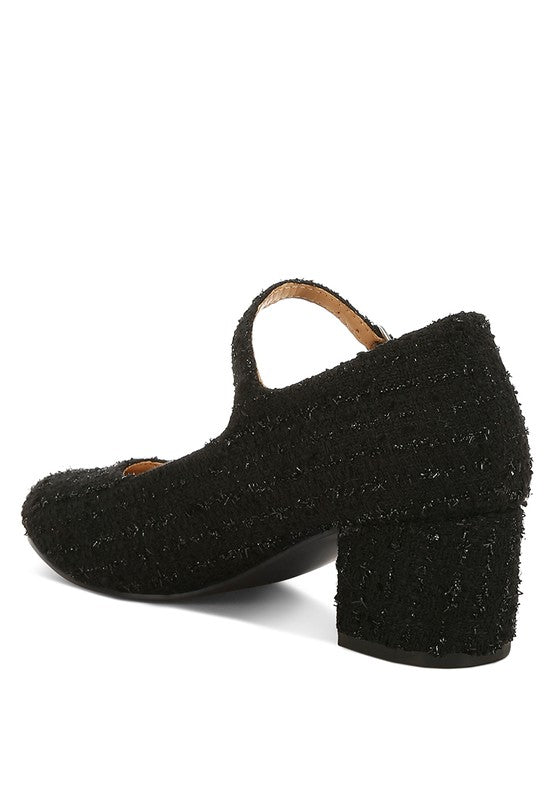 Antara Tweed Mary Jane Sandals - Tigbul's Variety Fashion Shop