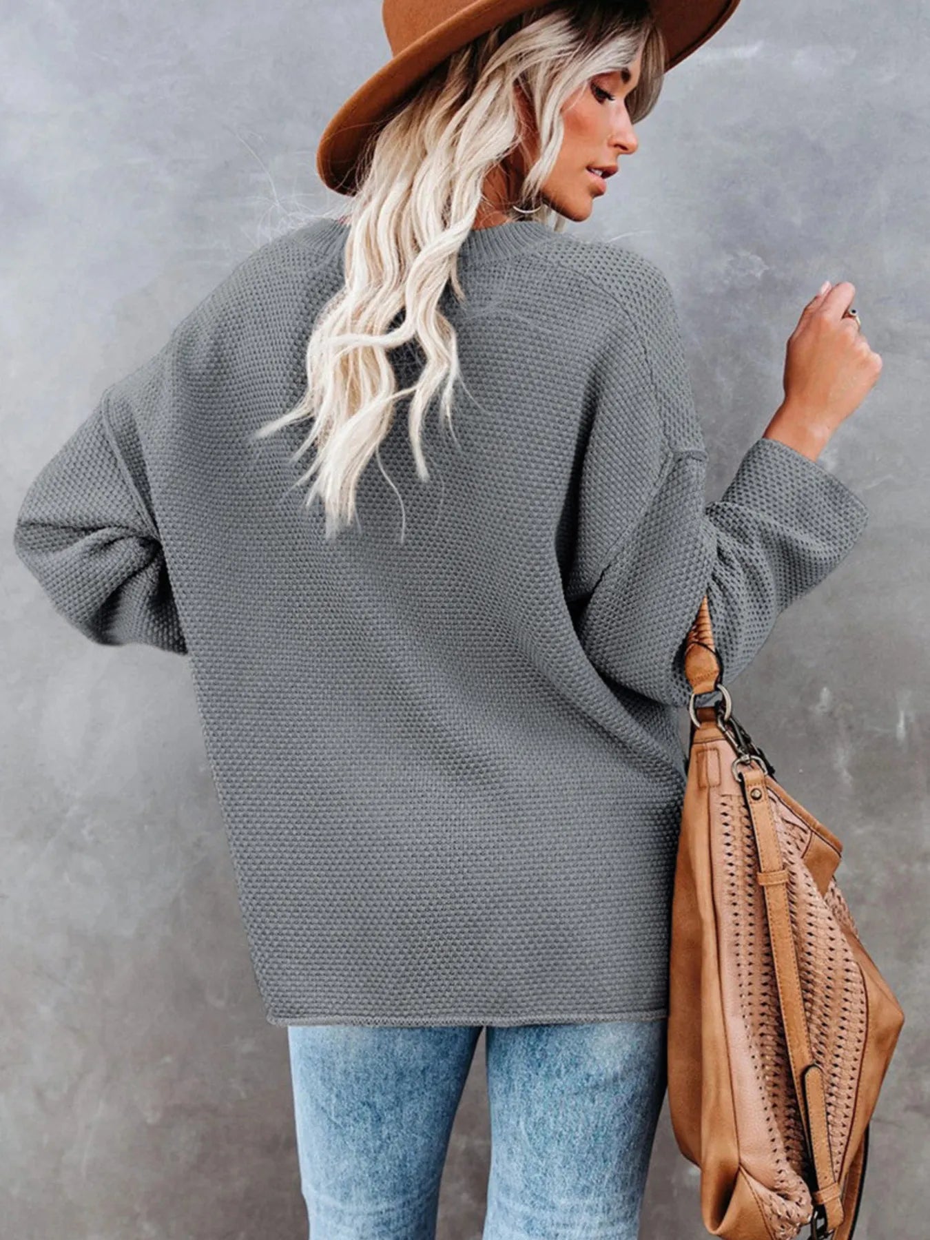 Button Detail Long Sleeve Knit Top - Tigbul's Variety Fashion Shop