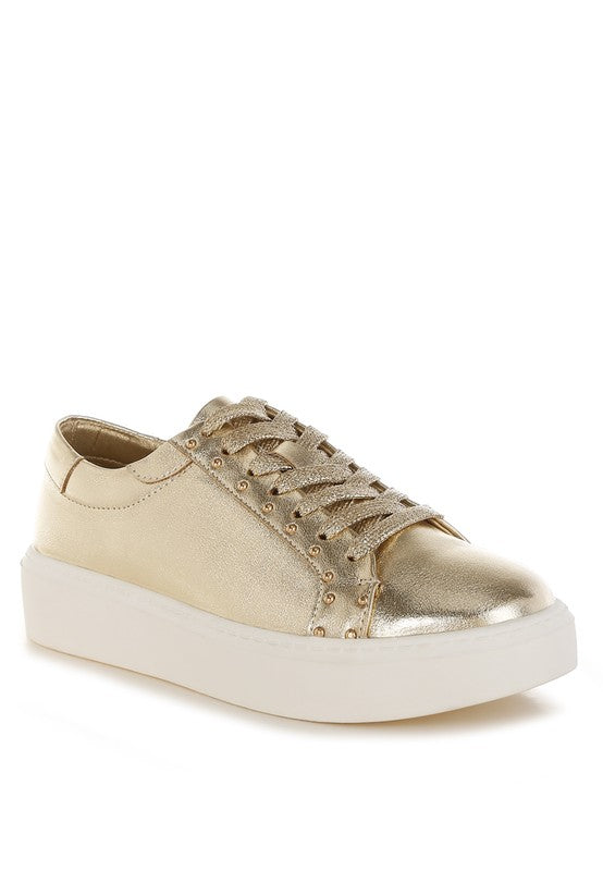 Cincinati Metallic Pleather Chunky Sneakers - Tigbul's Variety Fashion Shop