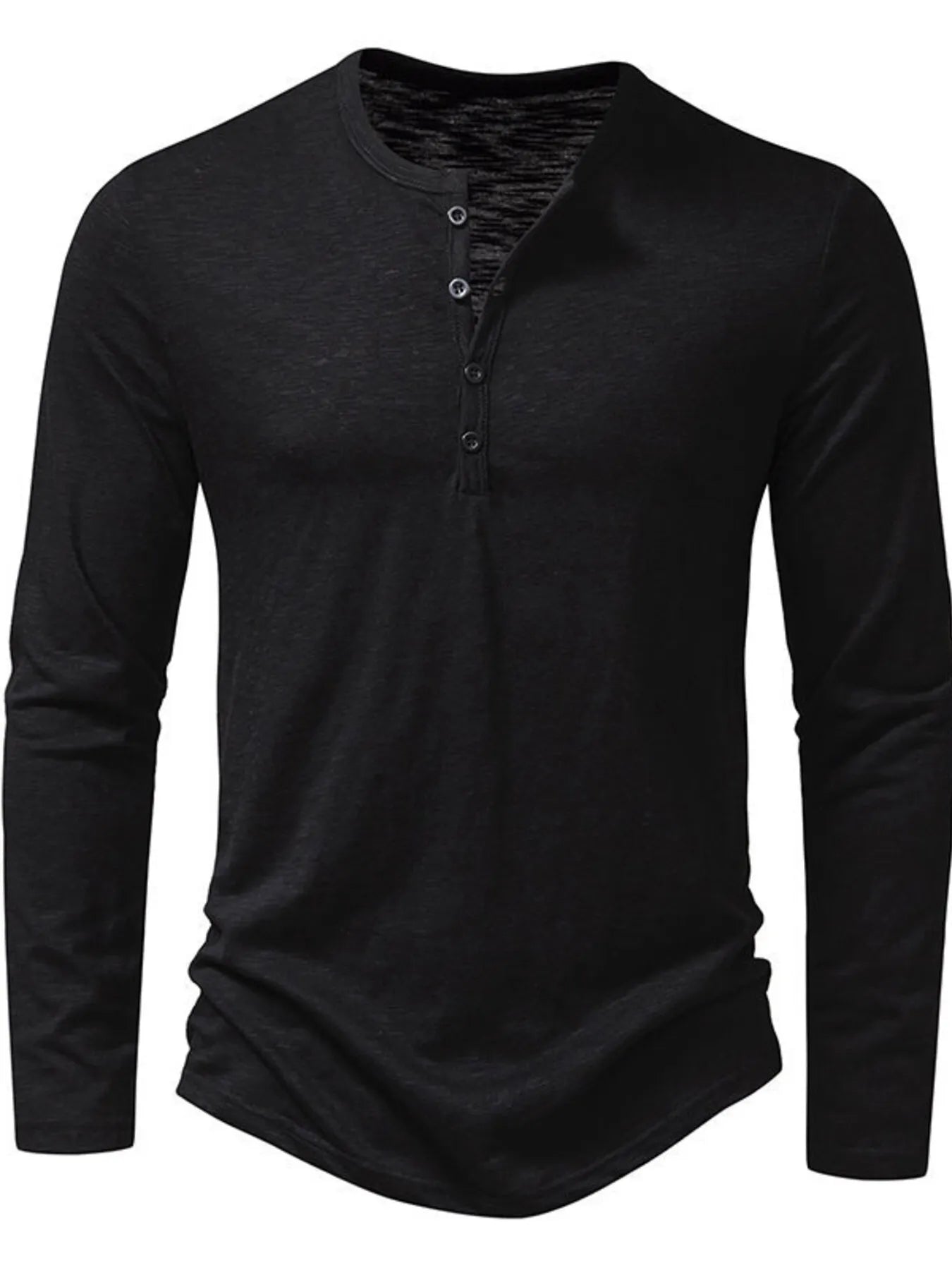 Men's Button Detail Long Sleeve T-Shirt - Tigbul's Variety Fashion Shop