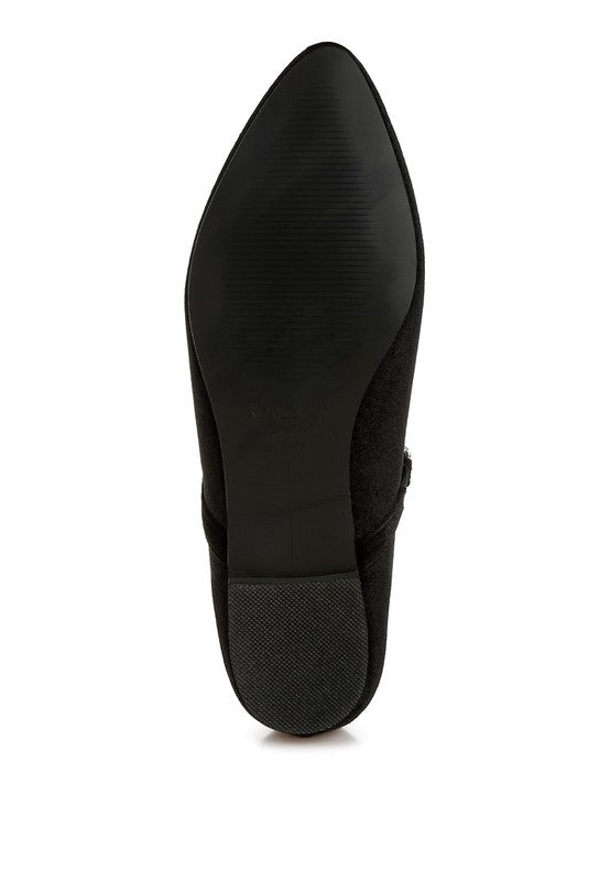 Aralia Velvet Mary Jane Ballerinas - Tigbul's Variety Fashion Shop