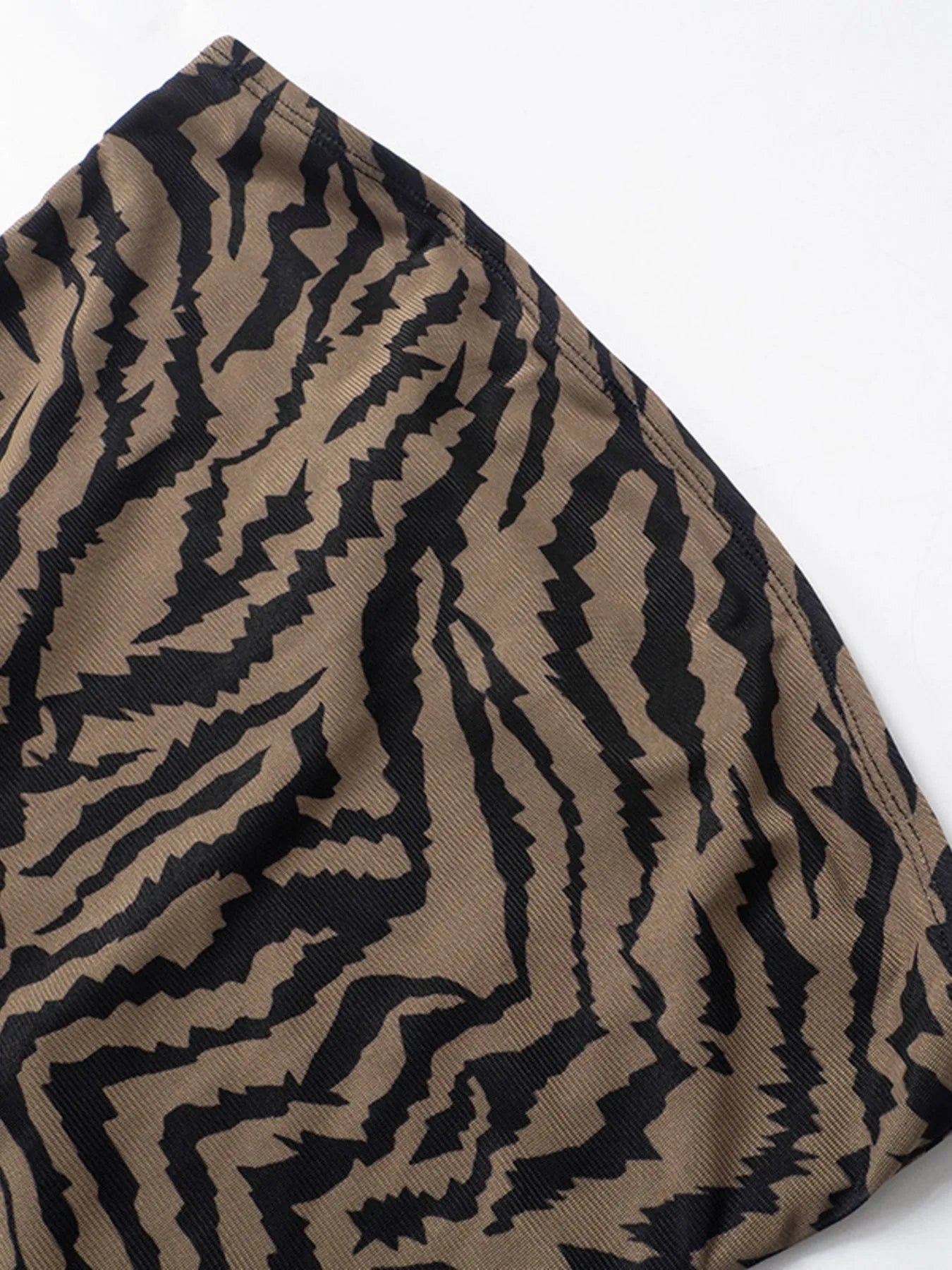 Zebra Print Maxi Dress with Side Slit - Tigbul's Variety Fashion Shop