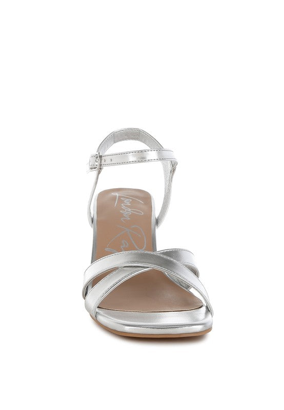 Edessa Metallic Ankle Strap Sandals - Tigbul's Variety Fashion Shop