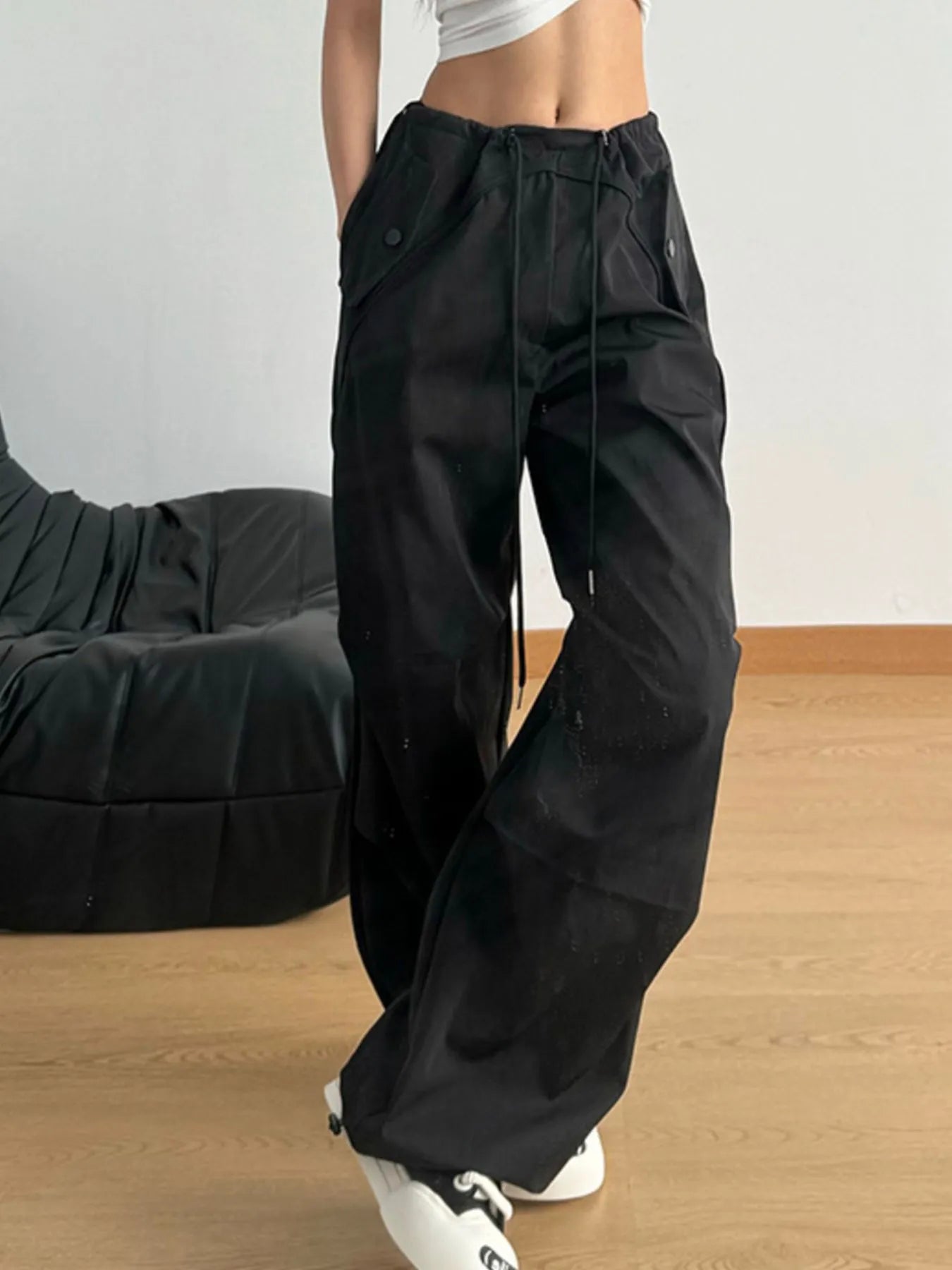 Wide Leg Drawstring Pants - Tigbul's Variety Fashion Shop