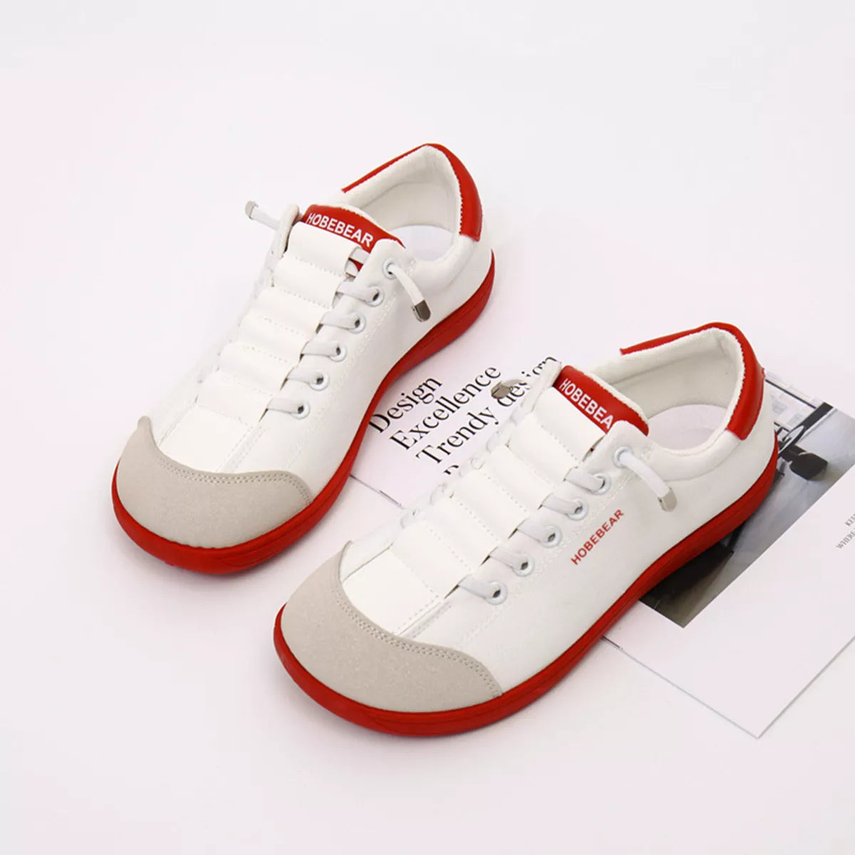 Contrast Lace Up Sneakers - Tigbul's Variety Fashion Shop