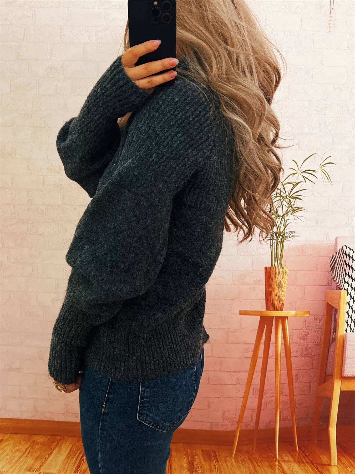 Ribbed Turtleneck Long Sleeve Sweater - Tigbul's Variety Fashion Shop