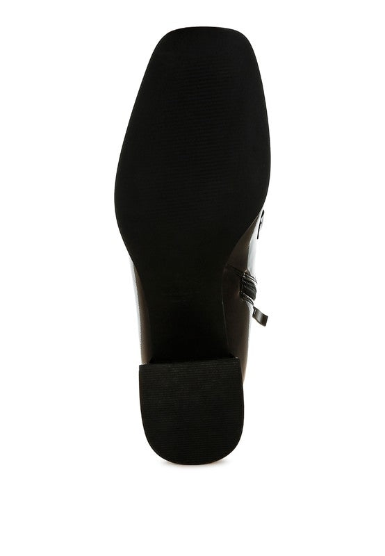 Algol Textured Block Heel Ankle Boots - Tigbul's Variety Fashion Shop