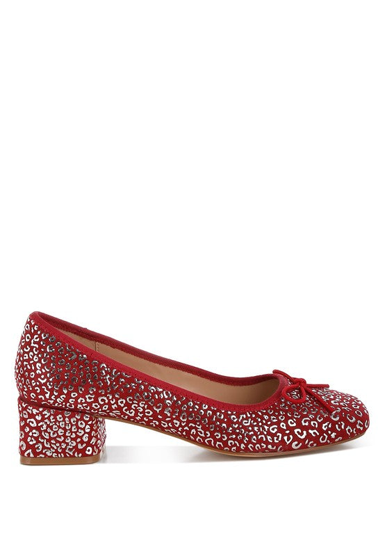 Ningen Leopard Print Block Heel Ballerinas - Tigbul's Variety Fashion Shop