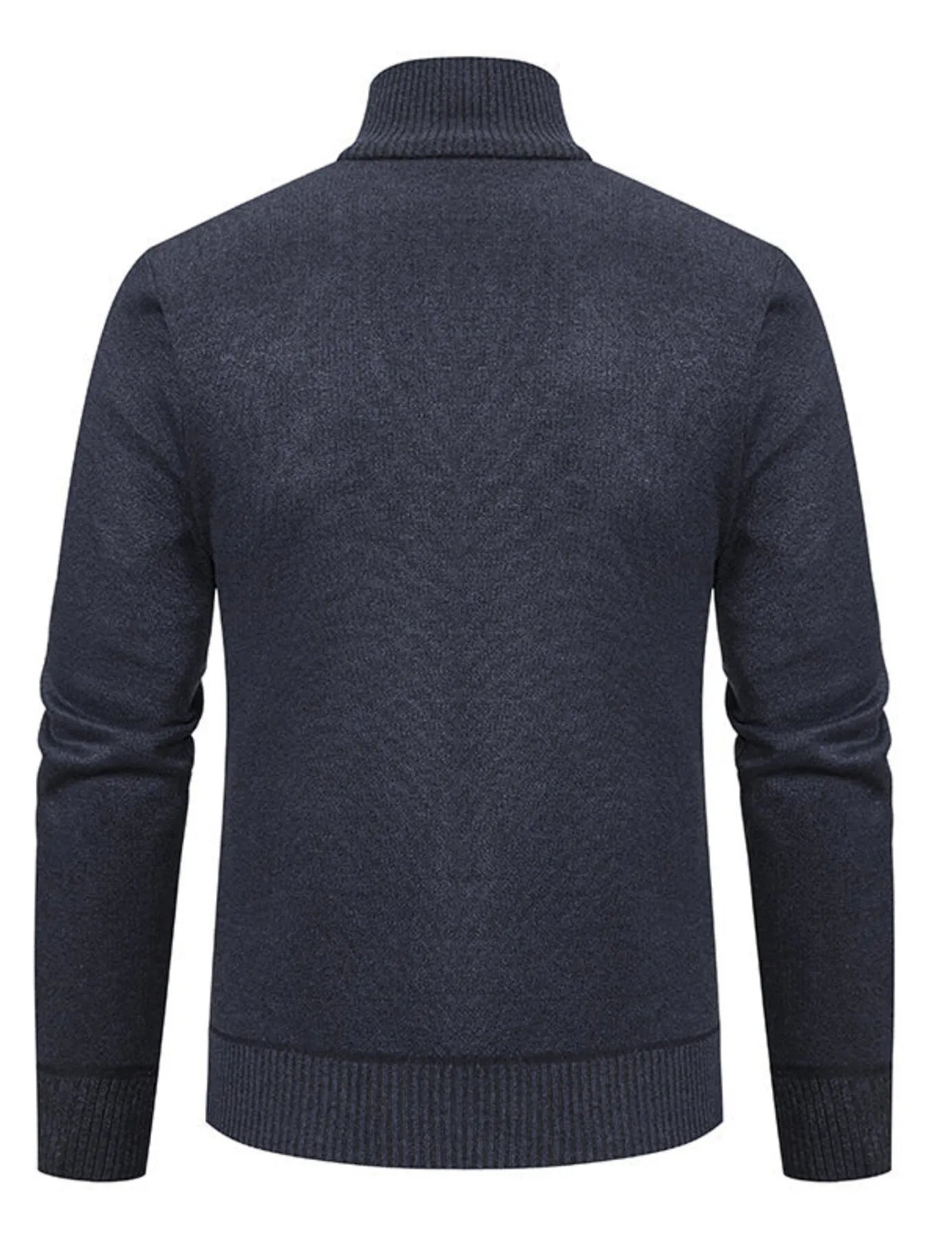 Men's Plus Size Zip-Up Cardigan with Stand Collar - Tigbul's Variety Fashion Shop