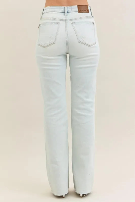 Judy Blue Full Size Destroy & Fray Hem Bootcut Jeans Plus Size - Tigbul's Variety Fashion Shop