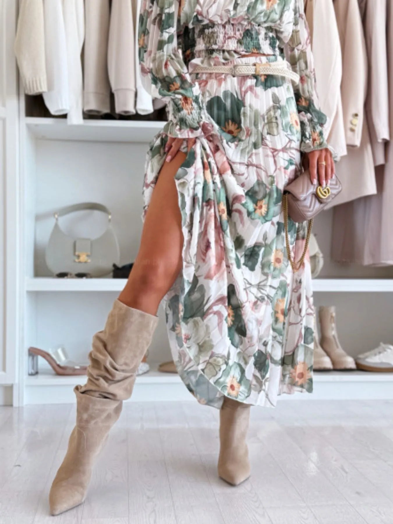 Floral Off-Shoulder Top and Skirt Two-Piece Set - Tigbul's Variety Fashion Shop