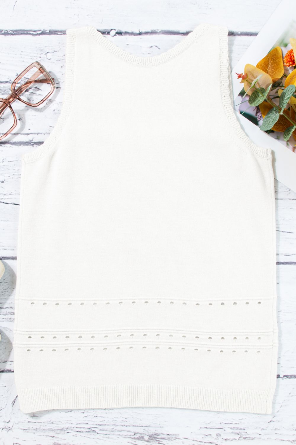 Square Neck Wide Strap Sweater Tank - Tigbul's Variety Fashion Shop