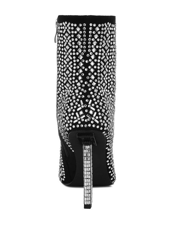 Gem Blaze Rhinestones Stiletto Boots - Tigbul's Variety Fashion Shop