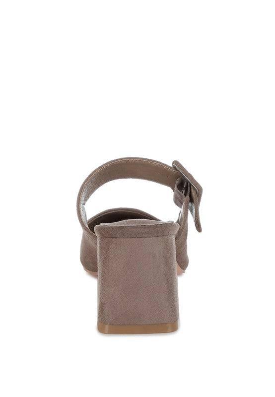 Amapola Buckle Strap Detail Microfiber Mules - Tigbul's Variety Fashion Shop