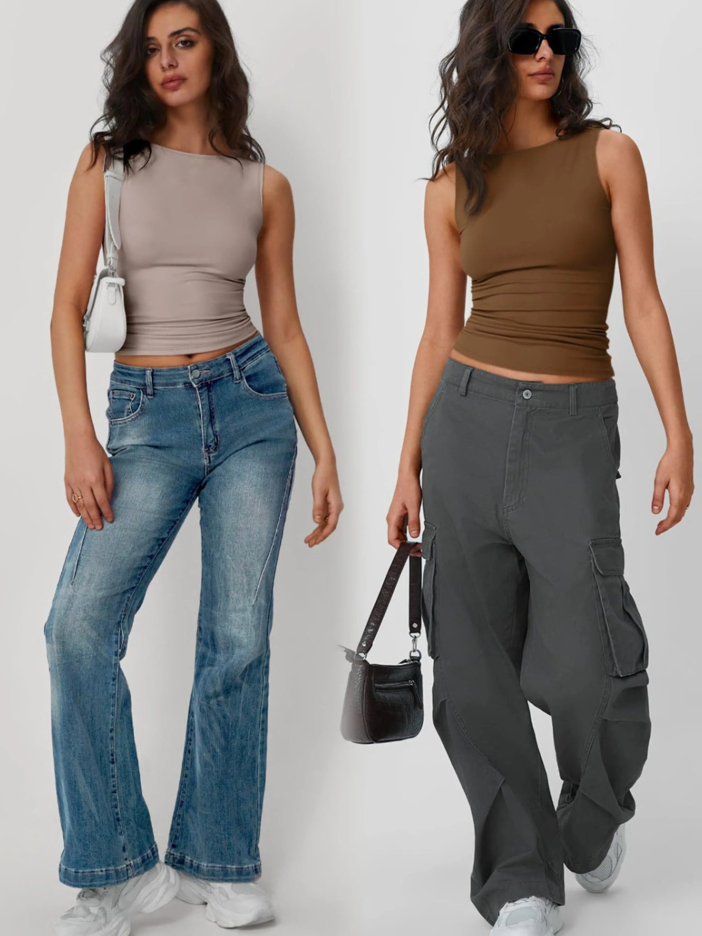 2 Piece Round Neck Tank - Tigbul's Variety Fashion Shop