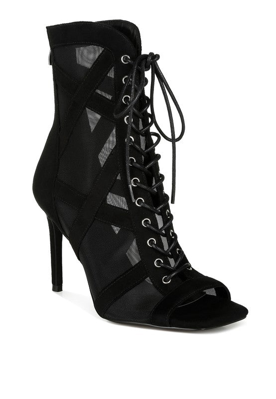 Anarki Mesh Lace-Up Ankle Boots - Tigbul's Variety Fashion Shop