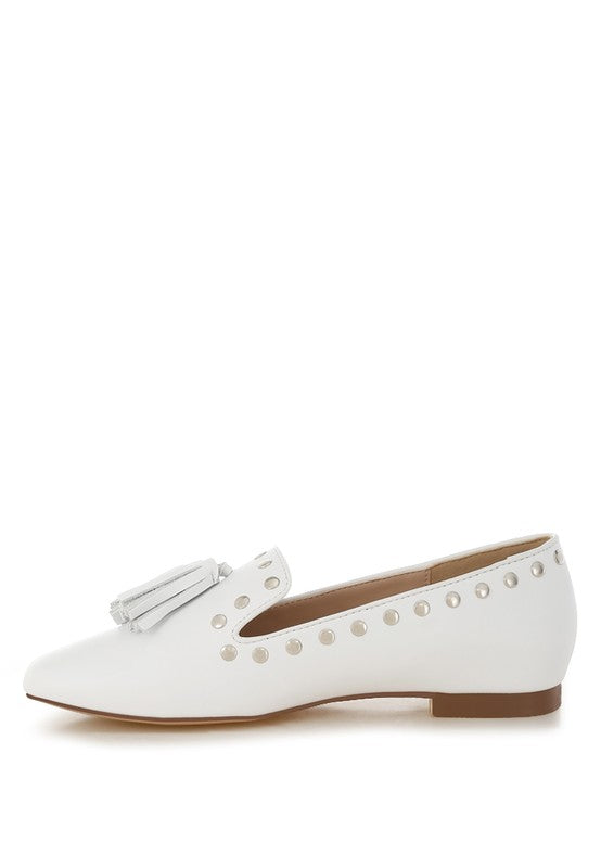 Philoha Studs & Tassels Detail Flat Loafers - Tigbul's Variety Fashion Shop