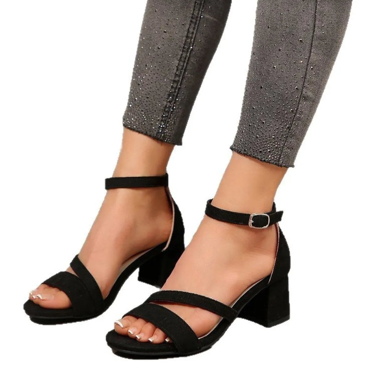 Open Toe Block Heels Sandals - Tigbul's Variety Fashion Shop