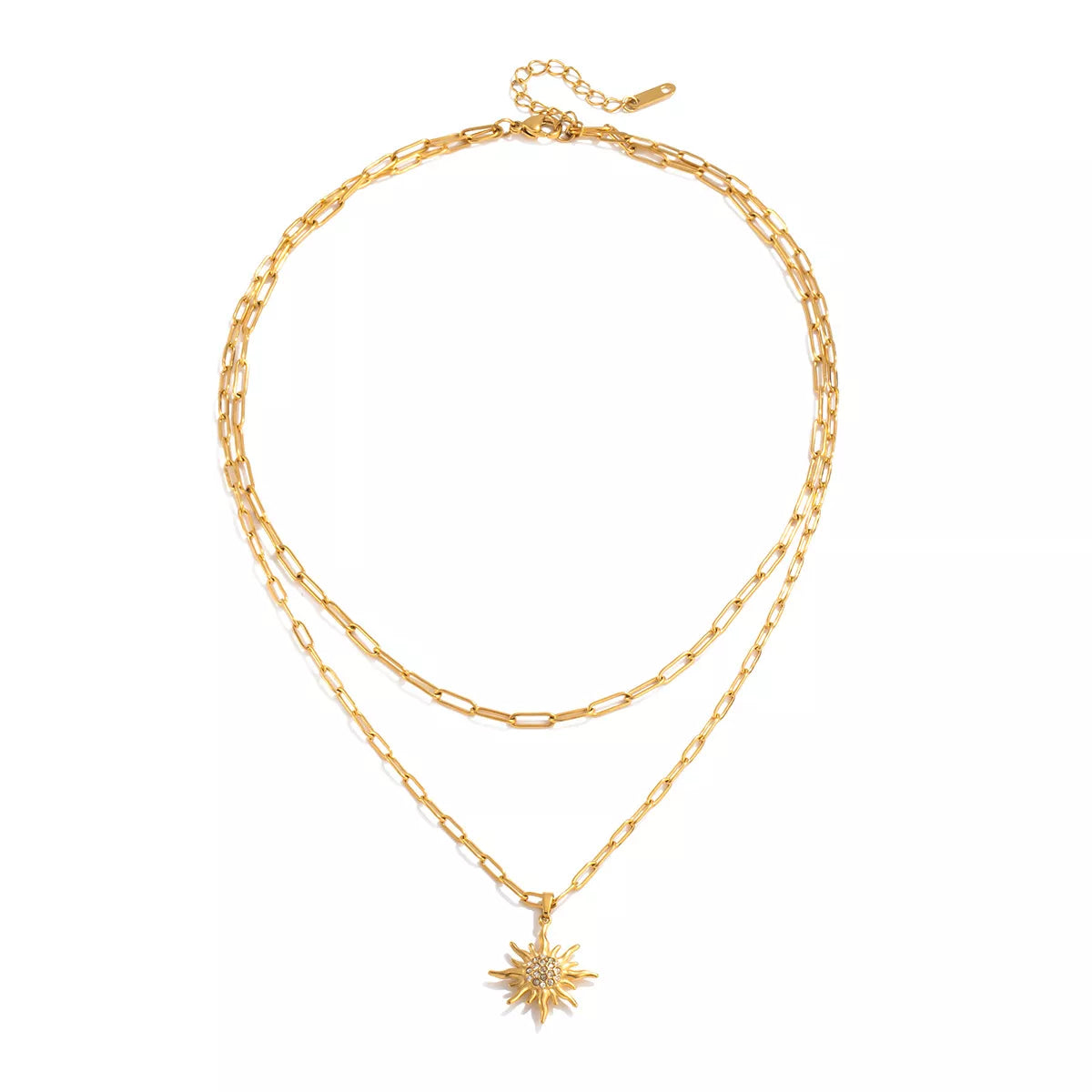 18K Gold-Plated Double Layered Pendant Necklace - Tigbuls