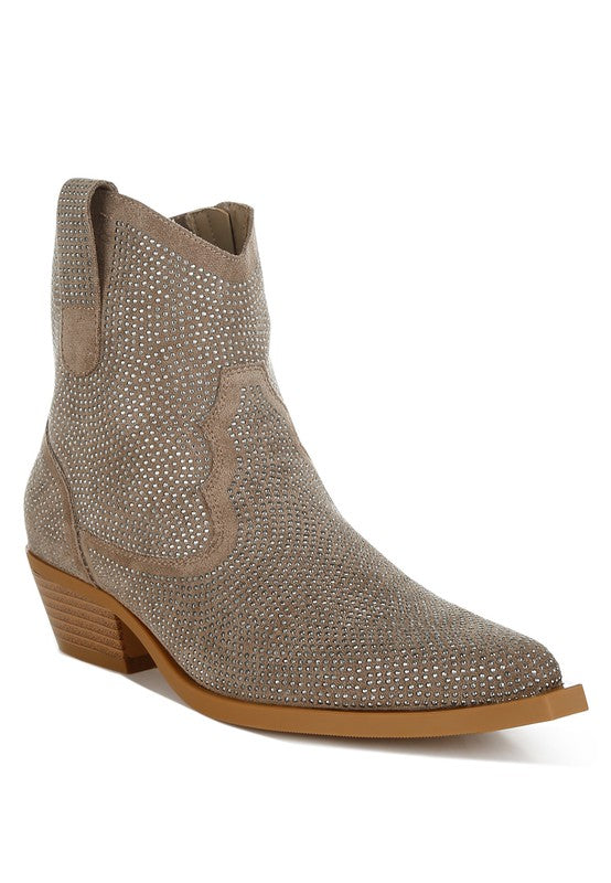 Costello Rhinestones Embellished Cowboy Boots - Tigbul's Variety Fashion Shop