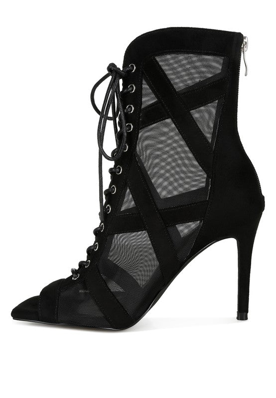 Anarki Mesh Lace-Up Ankle Boots - Tigbul's Variety Fashion Shop